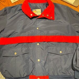 Vintage Field & Stream Men's Blue and Red Windbreaker